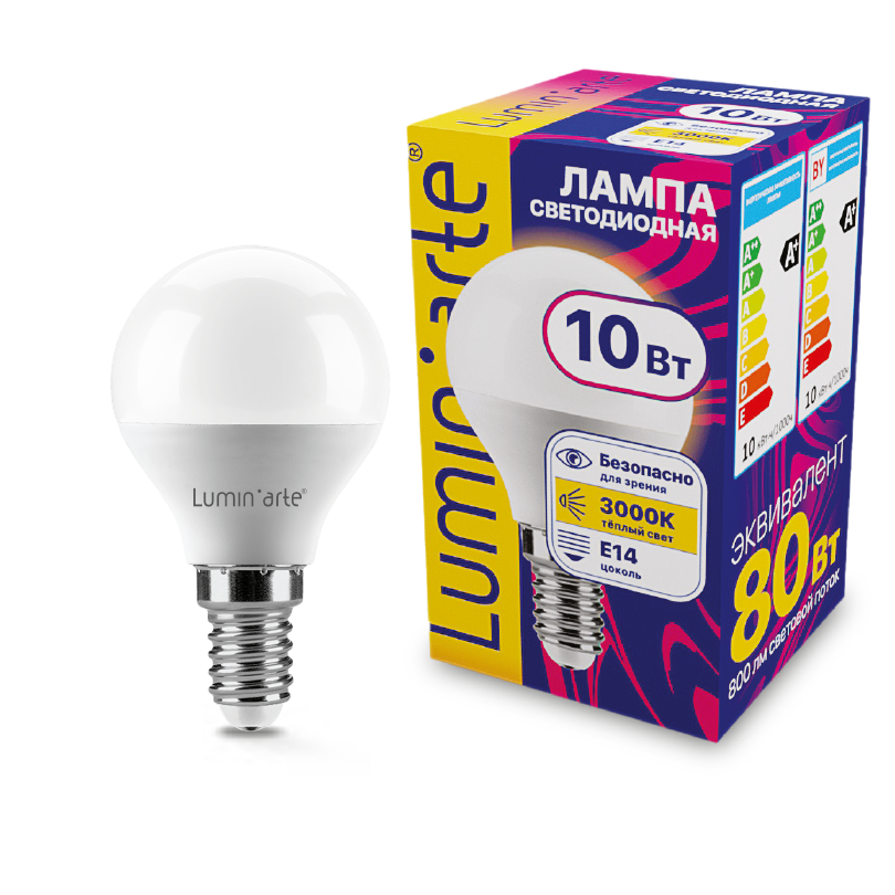 Светодиодная лампа Luminarte LSTD-G45-10W3KE14 10Вт 3000K E14