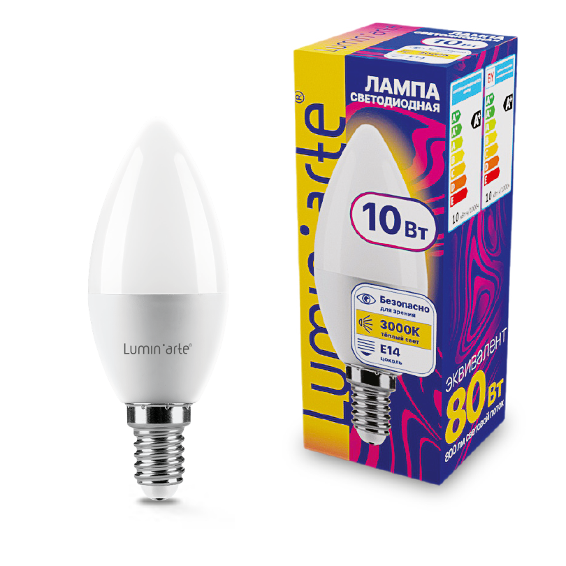 Светодиодная лампа Luminarte LSTD-C37-10W3KE14 10Вт 3000K E14